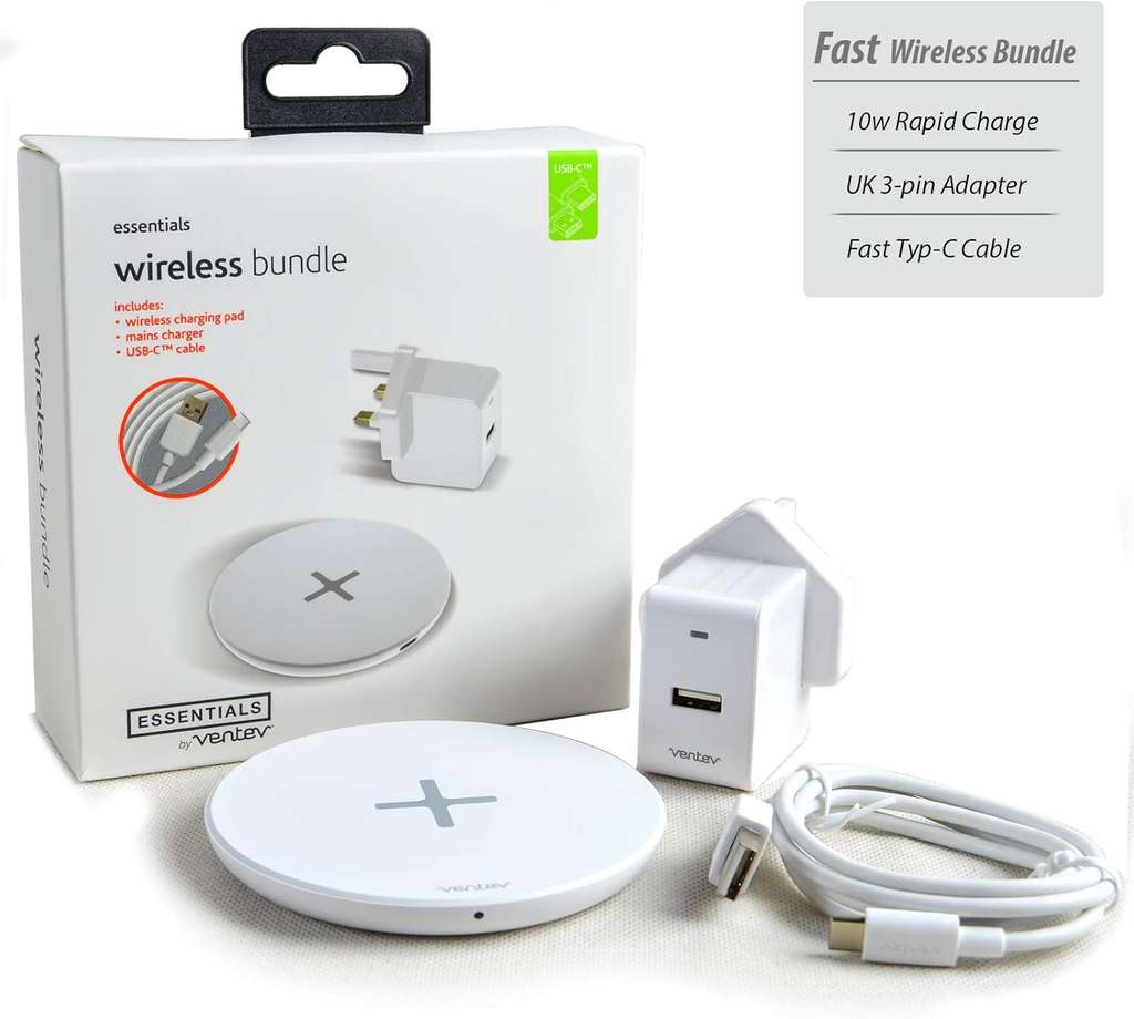 Ventev 10W Qi Wireless Charger and Mains Charger Bundle with newsletter code