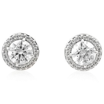 Ladies White Rhodium Plated Set (2 Millenia Ear Cuff