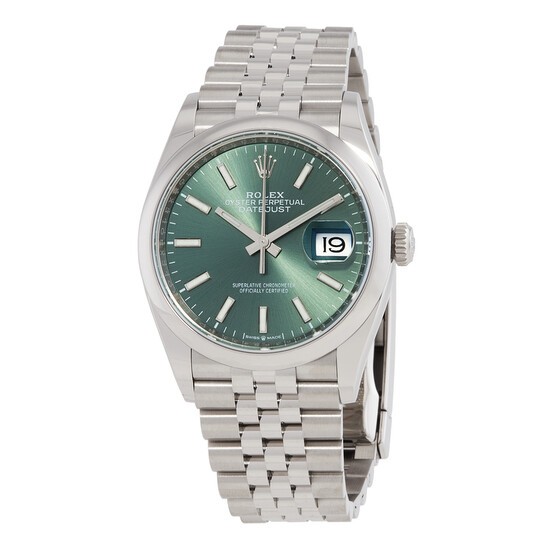 Datejust 36 Mint Green Dial Automatic Men's Stainless Steel Jubilee Watch